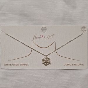 Silver Necklace with Cubic Zirconia Pendant